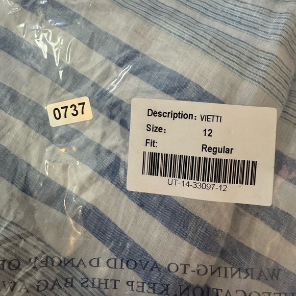 Untuckit Vietti Long Sleeve Button Down Shirt Blue & White - Picture 11 of 11